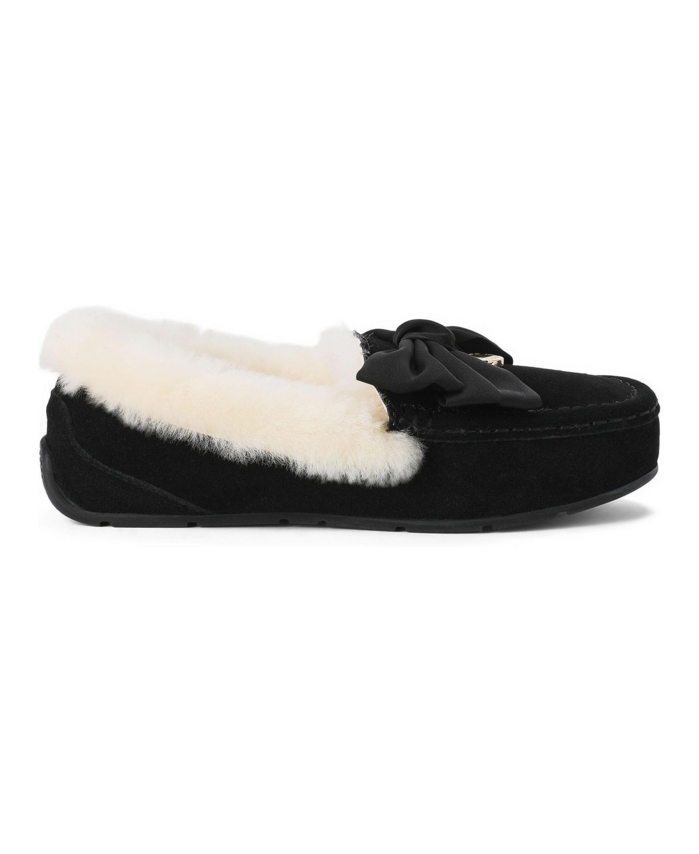 Женские тапочки Dearfoams Fireside by Mel Dream Bow Moccasin Slippers, цвет: Чёрный — фото 2