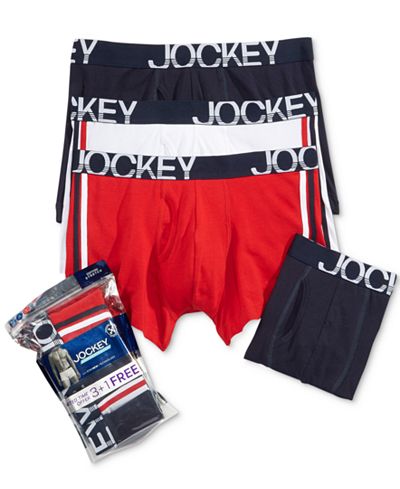Jockey Men's 3 Pack + 1 Bonus Active Stretch Boxer Briefs