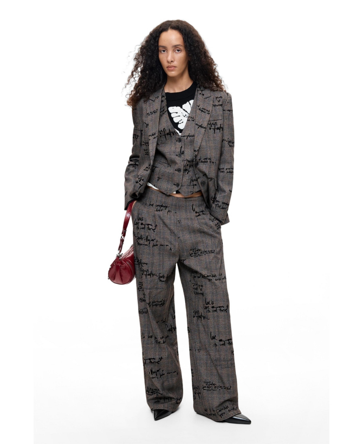 Desigual Women's Long Checked Trousers