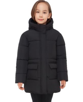 Girls' Madison Longline Hooded Puffer Jacket, Sizes 4-18