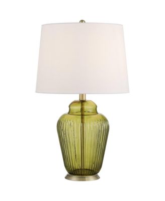 Grimmia 24" High Moss Green Glass Table Lamp with Brown Dimmer