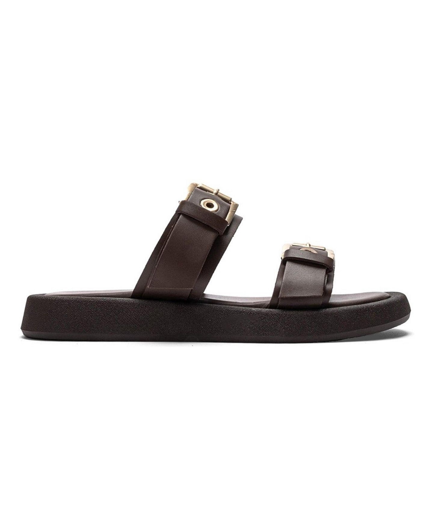 Женские сандалии Forever & Always Shoes Dorel Leather Buckle, цвет: Коричневый — фото 2