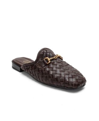 Forever and Always Shoes Women's Senia Leather Woven Mule