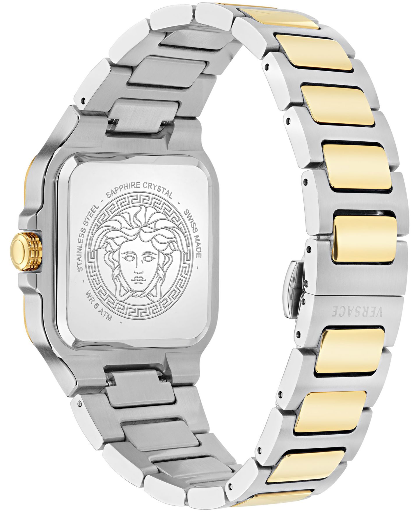 Мужские часы Versace Greca Edge Silver Stainless Steel Bracelet Watch 38x49mm — фото 3