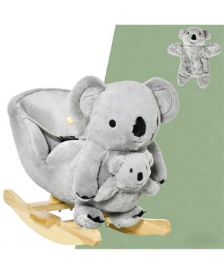 Koala-shaped Rocker - Kids Rocking Horse with Realistic Sounds, Soft Plush Body, Sturdy Metal Frame, Balance Development