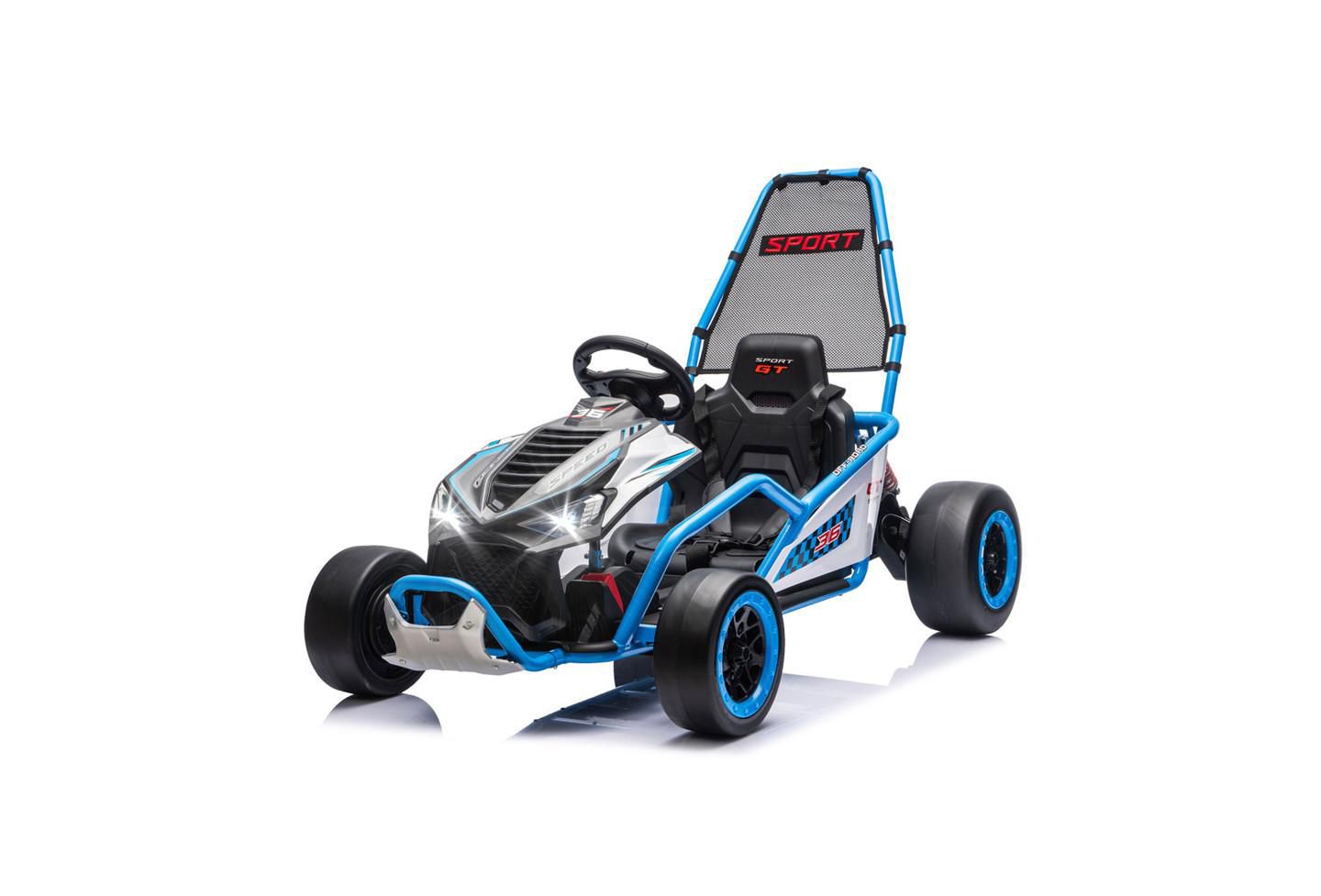 Детская игрушка YOBTOP 24V Kids Drift Go Kart with Roll Cage, 110 lbs Capacity, от 6 лет, цвет: Синий — фото 1