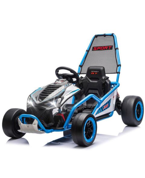 Детская игрушка YOBTOP 24V Kids Drift Go Kart with Roll Cage, 110 lbs Capacity, от 6 лет, цвет: Синий