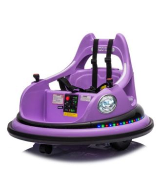 12V Kids Ride On Bumper Car with Remote Control, LED Lights & 360-Degree Spin, Ages 1.5+