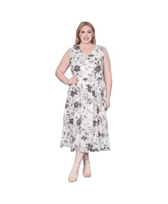 Women's Floral-Print V-Neck A-Line Dress