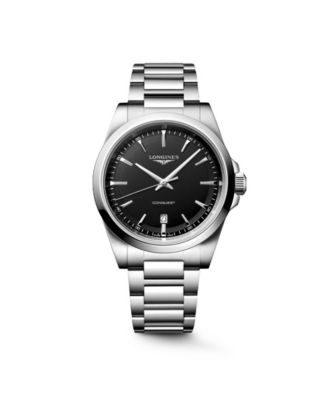 Men's Conquest Silver Stainless Steel Strap Watch 41mm
