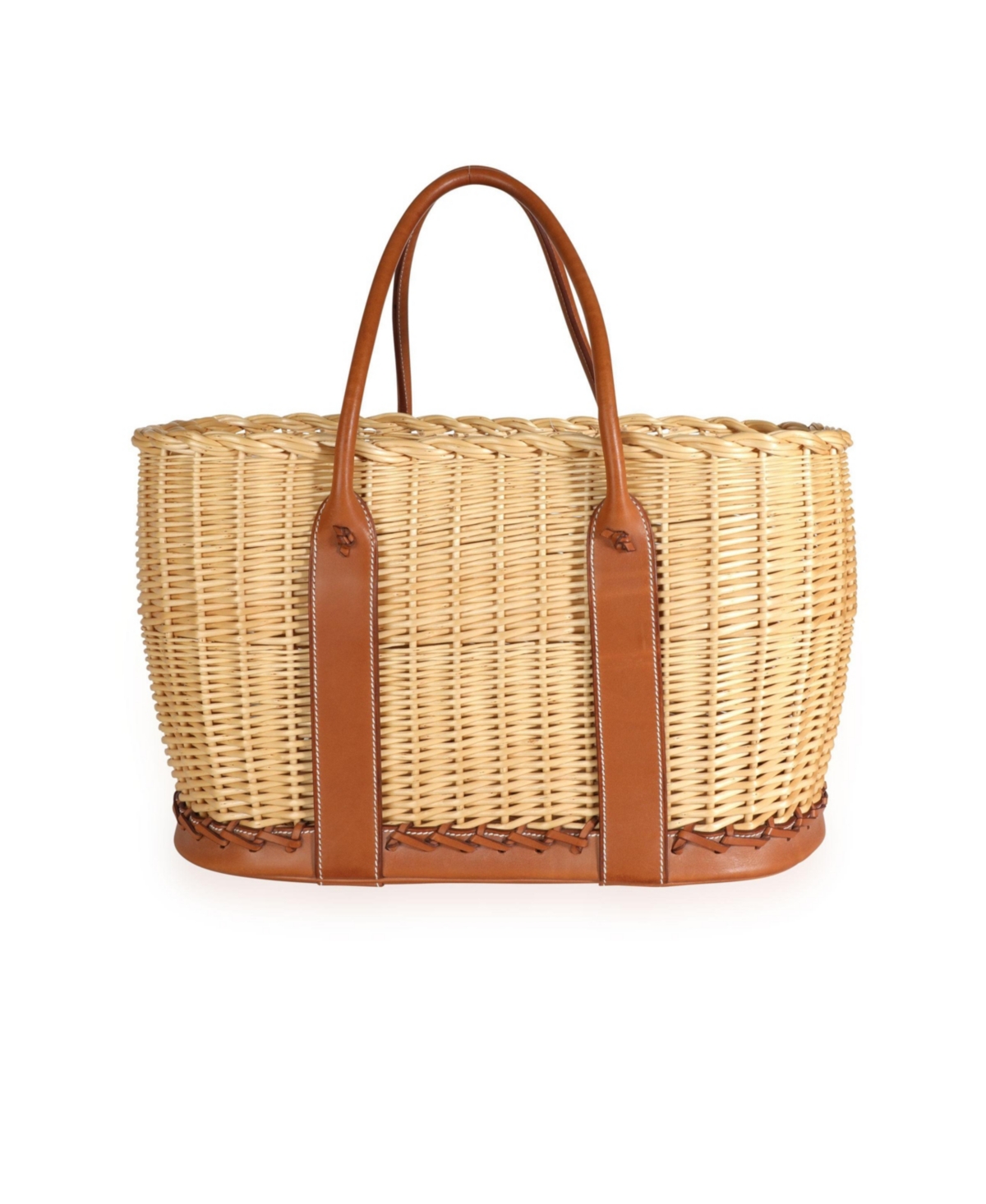 Pre-Owned HERMES Fauve Barenia Wicker Osier Garden Party 36