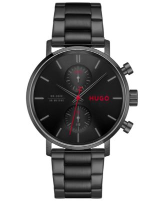 Men's Takeoff Quartz Multi Ionic Plated Black Steel Watch 43mm