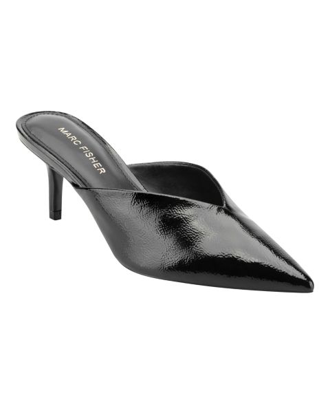 Женские сабо Marc Fisher Aprile Sweatheart Top Line Dress Mules, цвет: Чёрный лаковый