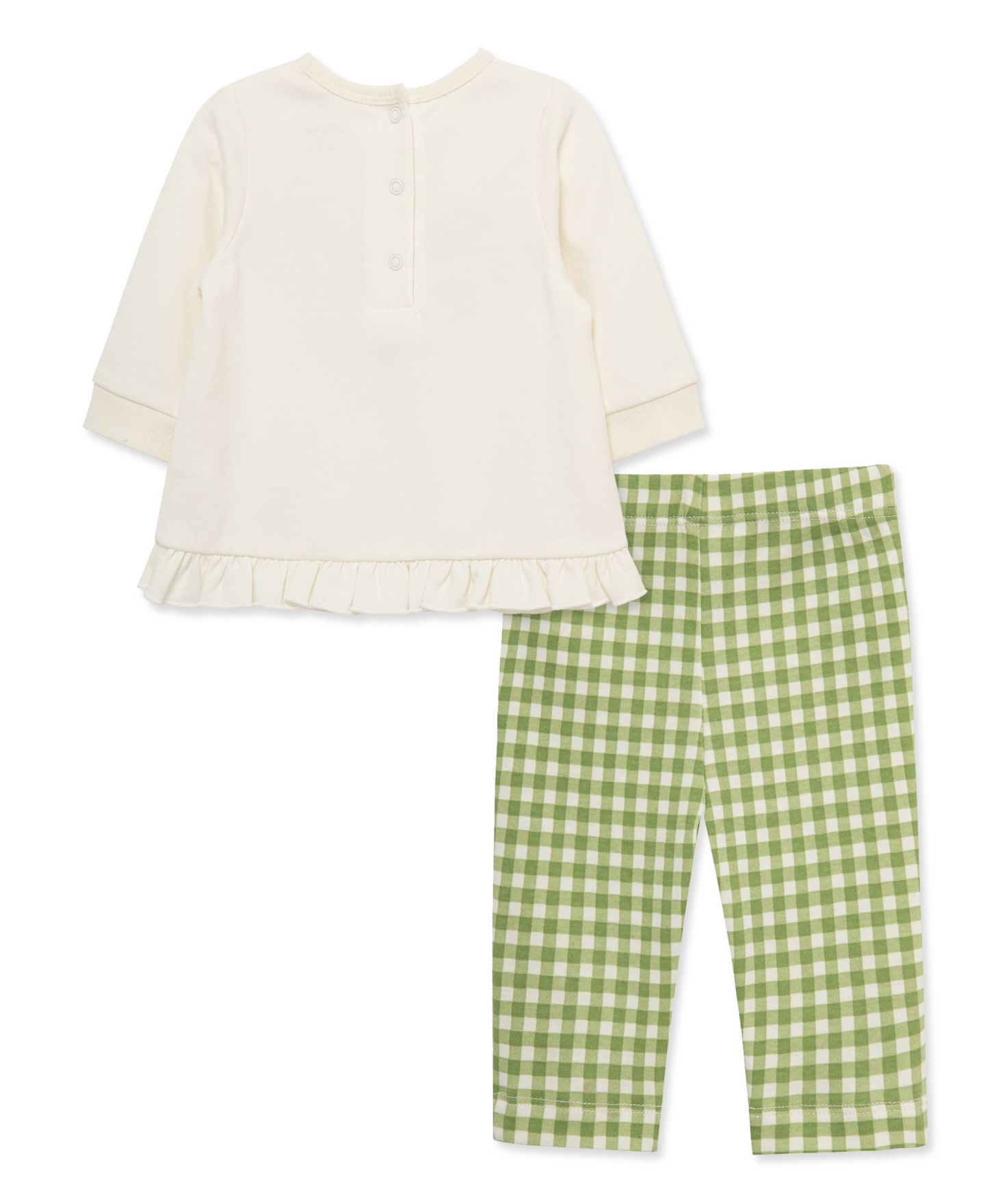 Комплект Little Me Pearfect Graphic Top and Pants, 2-Piece Set для девочек-малышей, цвет: Белый / Зелёный — фото 2