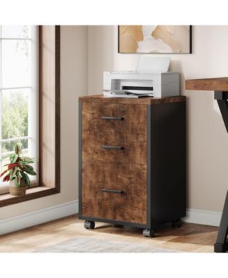 3-Drawer Mobile File Cabinet with Casters