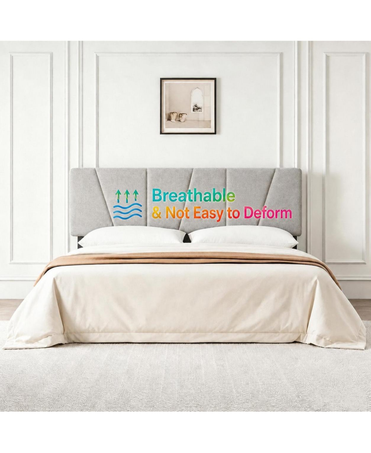 gaomon Queen Size Headboard Linen Upholstered with Height Adjustments, Padded, Sturdy Wood Frame, Easy Assembly
