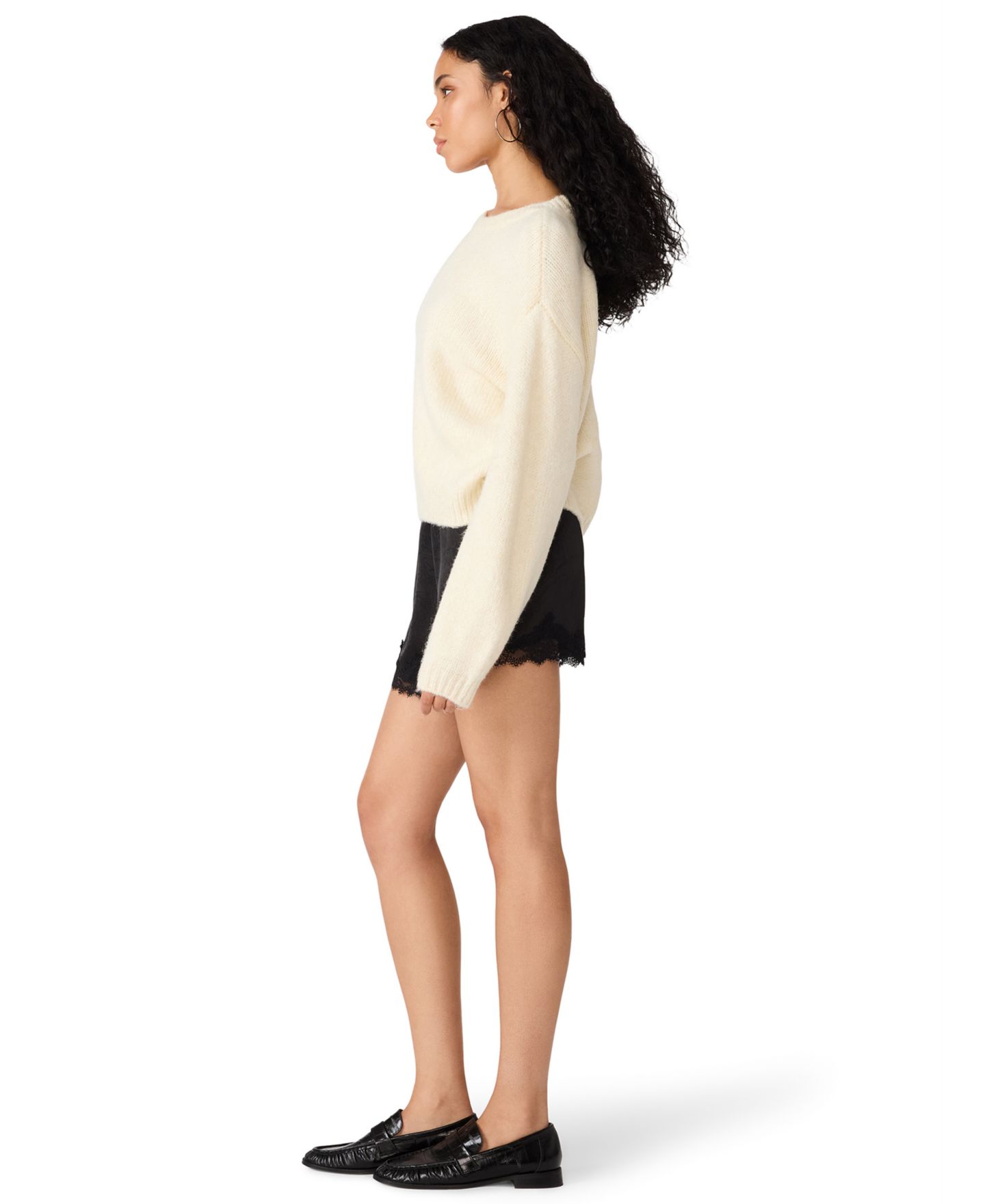 Женский свитер Steve Madden Carmen Crewneck Fuzzy-Knit, цвет: Кремовый — фото 4