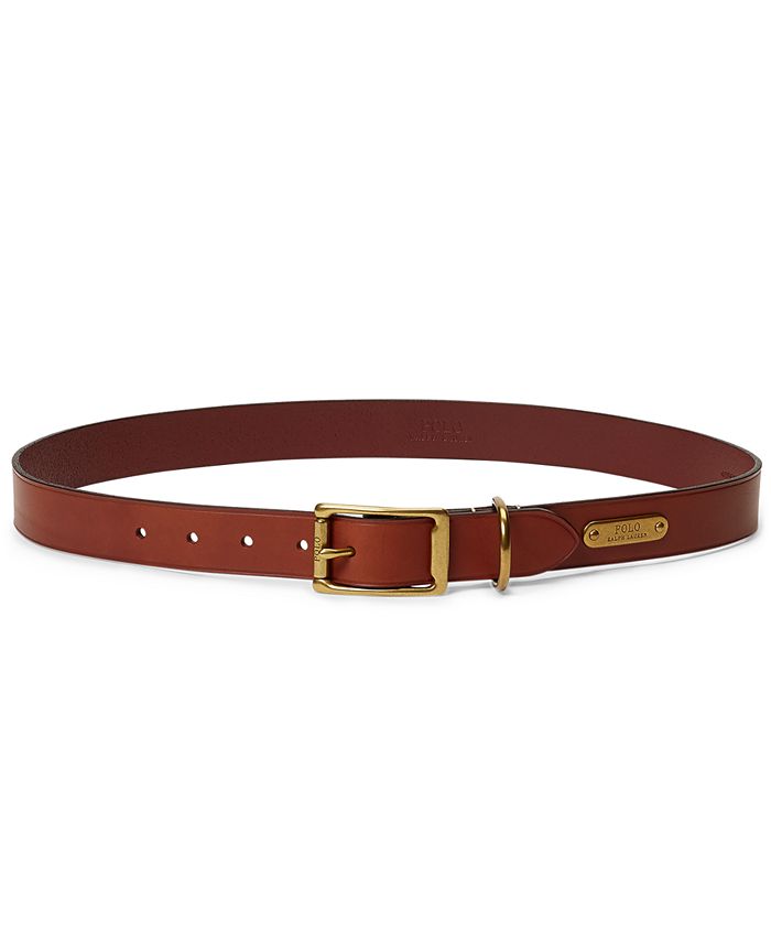 Polo Ralph Lauren Men's Brass-Buckle Leather Belt - Macy's