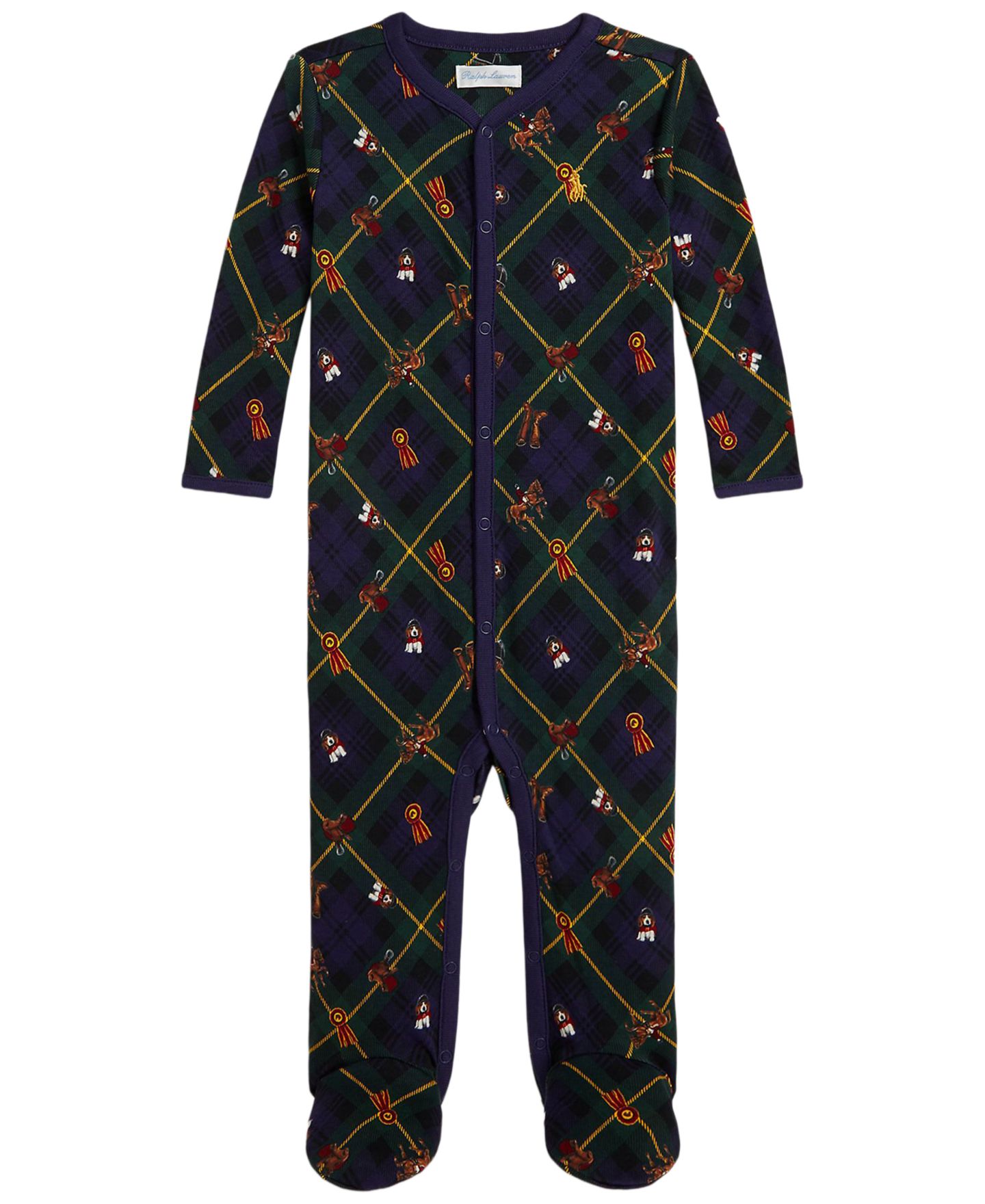 Комбинезон Polo Ralph Lauren Printed Footed Coverall для мальчиков-малышей, цвет: Braeburn Toss — фото 1