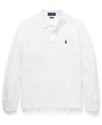 Boys' 8-20 Cotton Mesh Long-Sleeve Polo Shirt