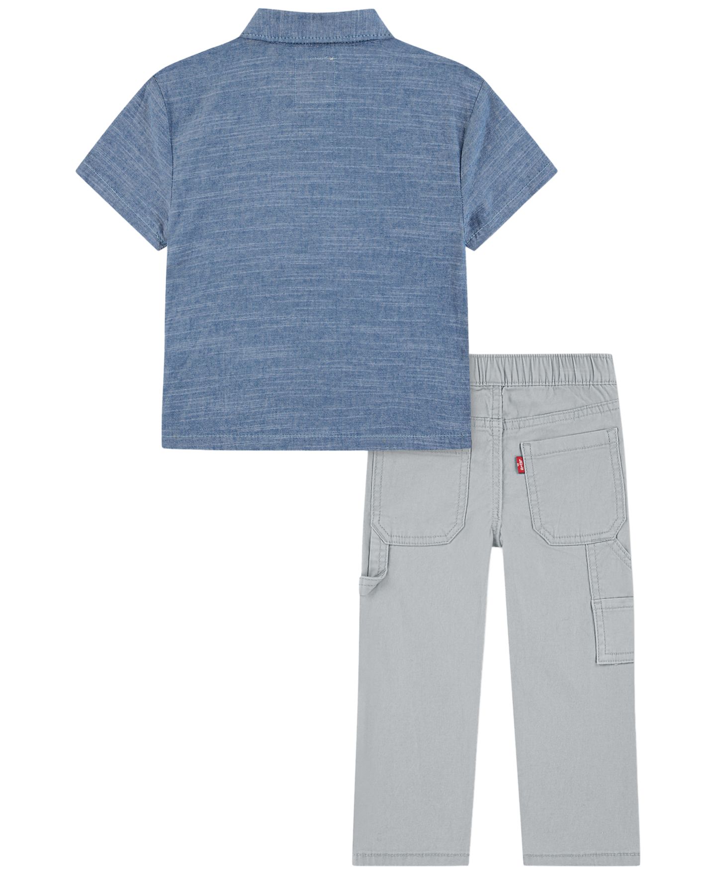 Комплект Levi's Chambray Short-Sleeve Shirt and Pants, 2-Piece Set для мальчиков-малышей, цвет: Синий шамбре — фото 2