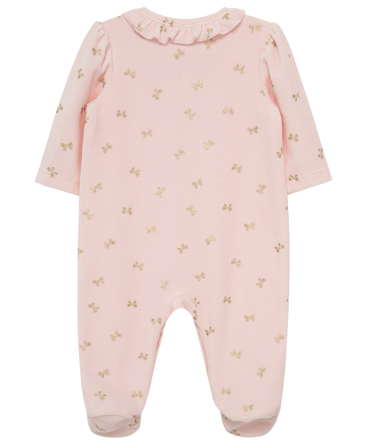 Little Me Baby Girls' Gold Bows Footie Coverall