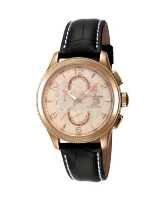 S.Coifman Men's Heritage Chronograph Dial Leather Strap Watch