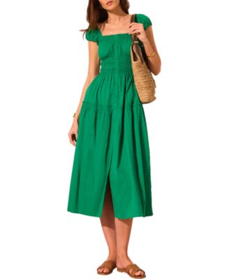 Women's Cotton Scoop Neck Midi Dress