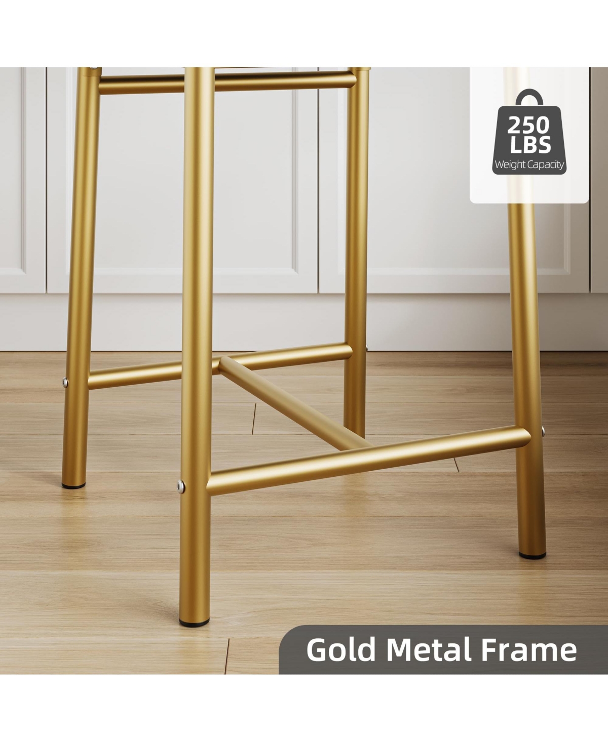gaomon Set of 4 Bar Stools, 26" Counter Height Bar Chairs with Back, Thick Padded Seat, Upholstered for Kitchen Island or Dining Room