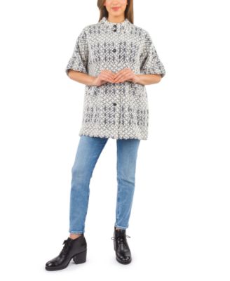 Women's Short Sleeve Button Down Cape