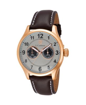 S.Coifman SC0318 Men's Heritage Chronograph Dial Leather Strap Watch