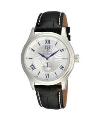 S.Coifman SC0287 Men's Heritage Quartz Champagne Dial Leather Strap Watch