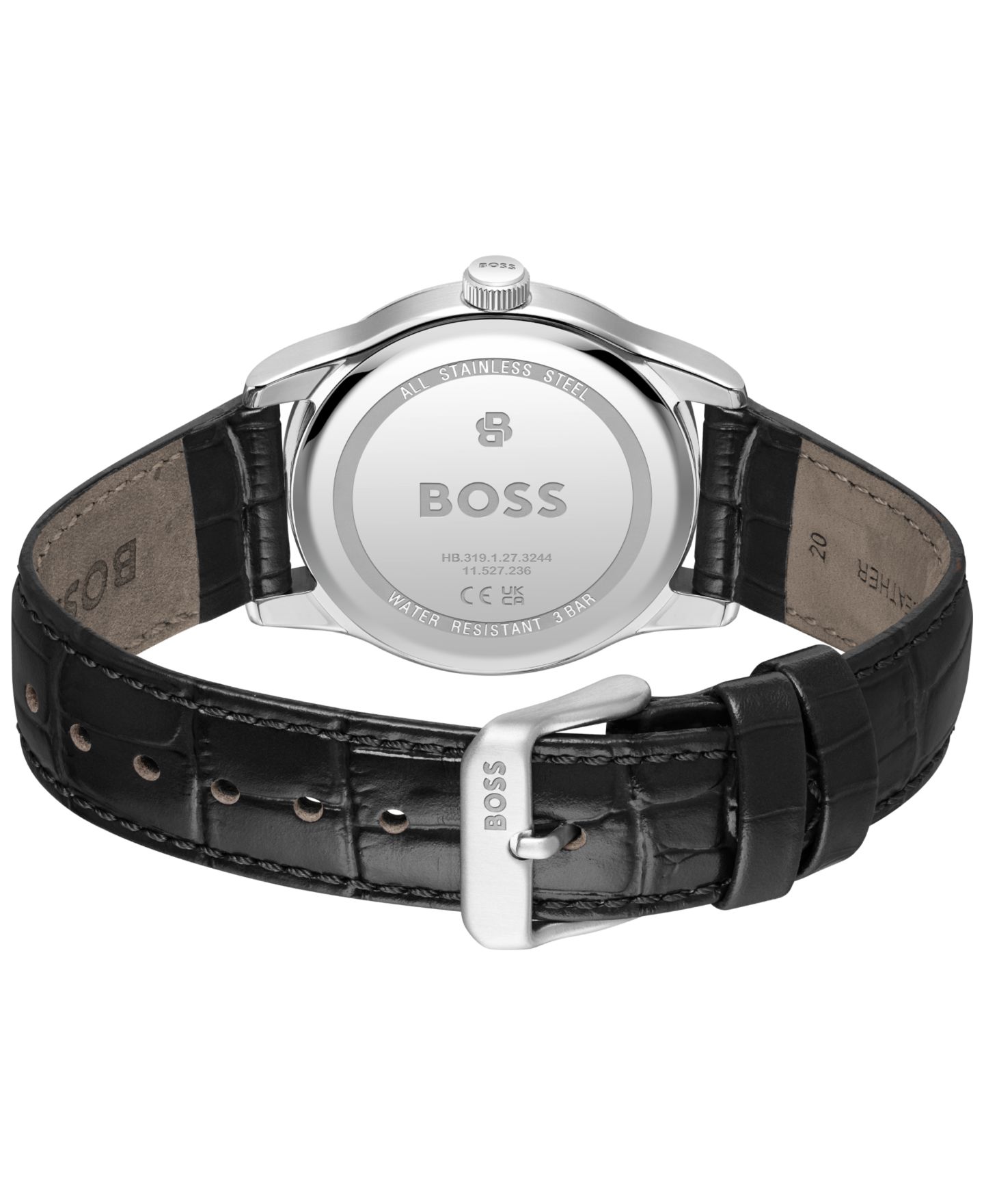 Мужские часы Hugo Boss Langford Quartz Black Leather Watch 39mm — фото 3