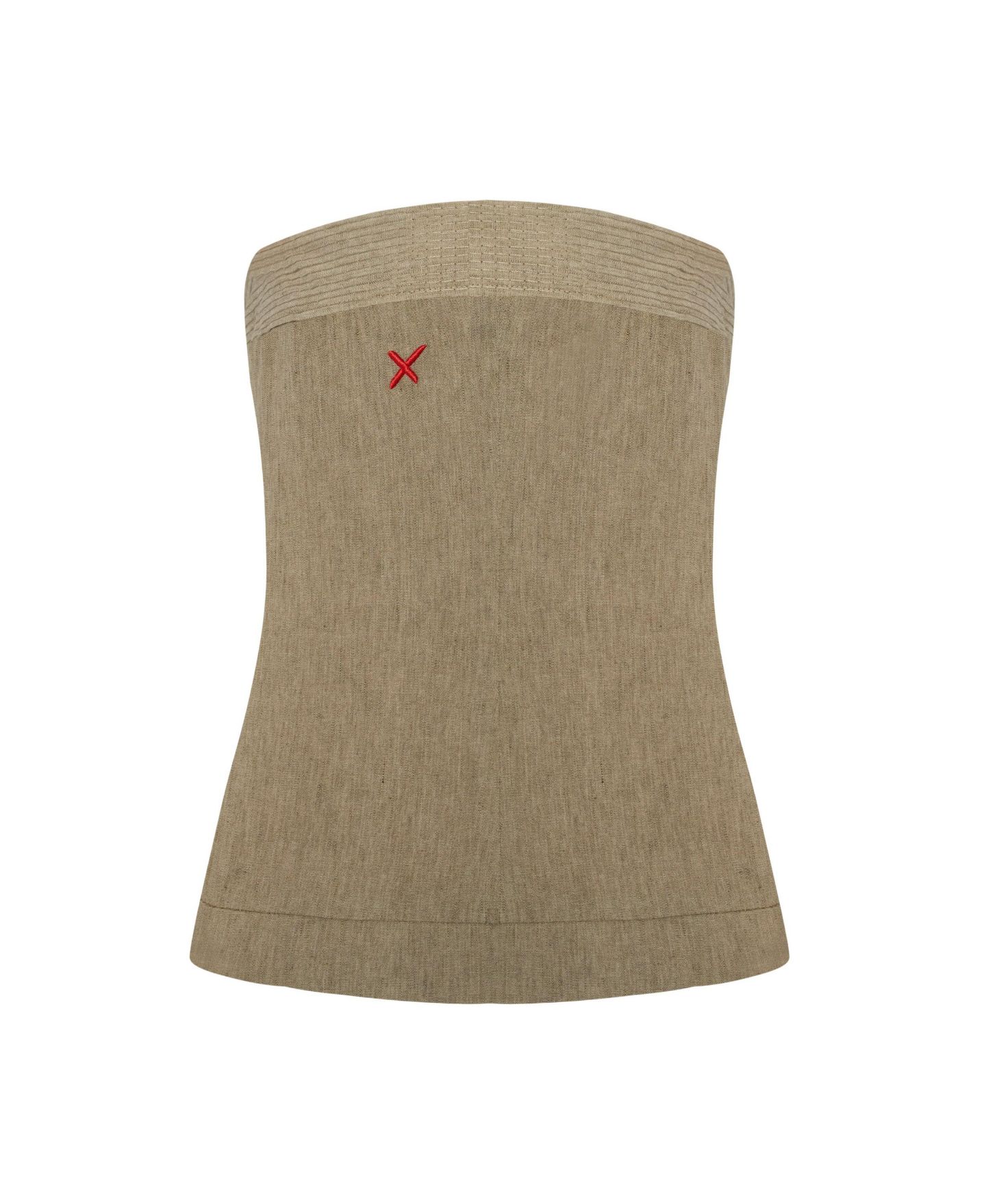 Женский топ PCFG Linen-Blend Strapless, цвет: Moon Rock — фото 6