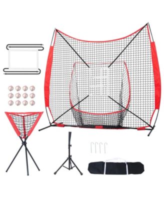 7x7 ft Baseball Softball Practice Net Hitting Batting Multiple Accessories