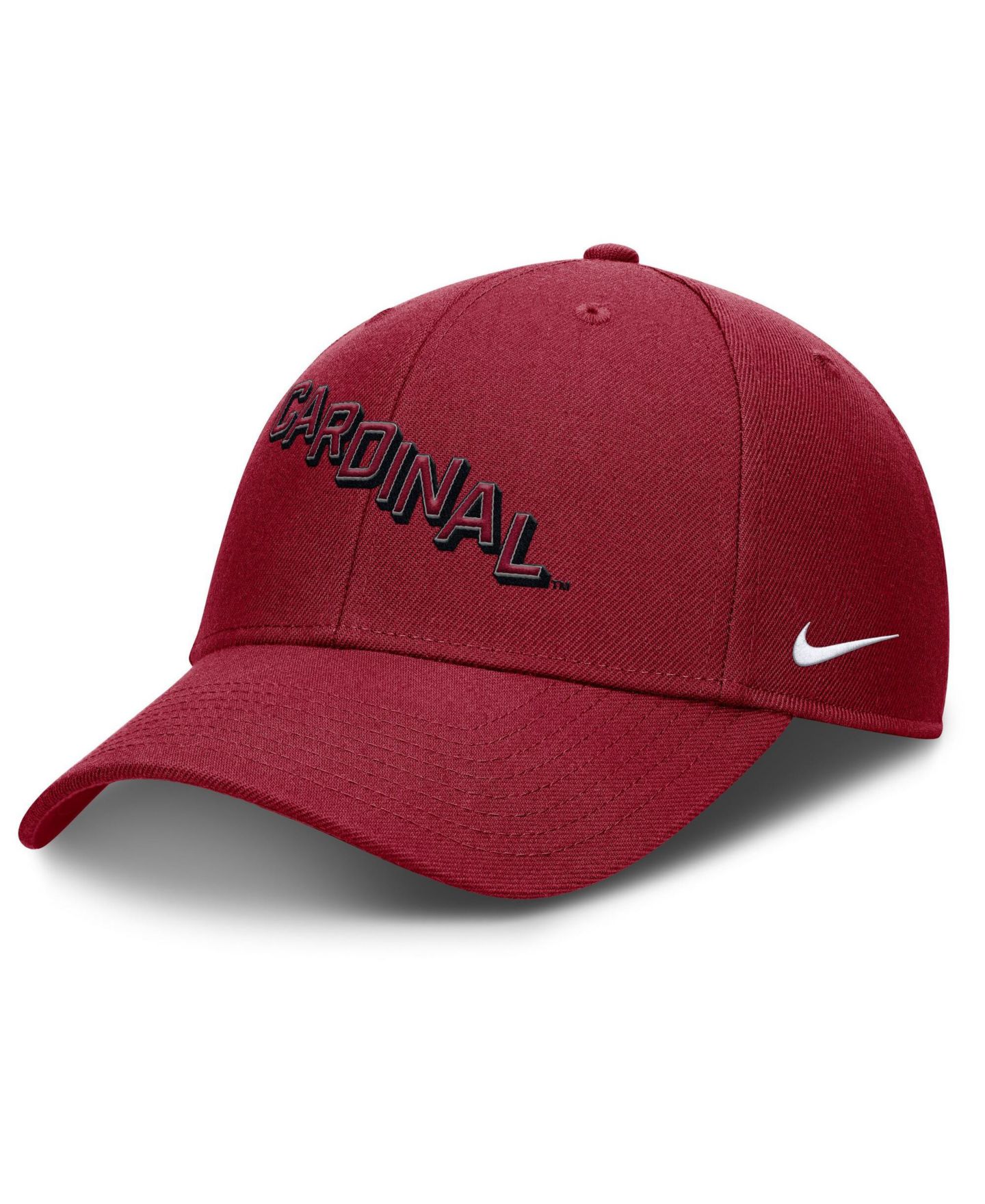 Мужская кепка Nike Cardinal Stanford Cardinal Slanted Primetime Rise Performance Adjustable Hat — фото 1