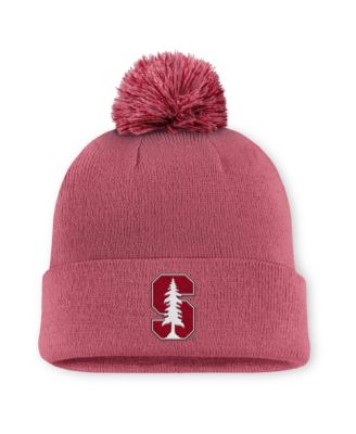 Men's Pink Stanford Cardinal Primetime Peak Campus Cuffed Knit Hat with Pom