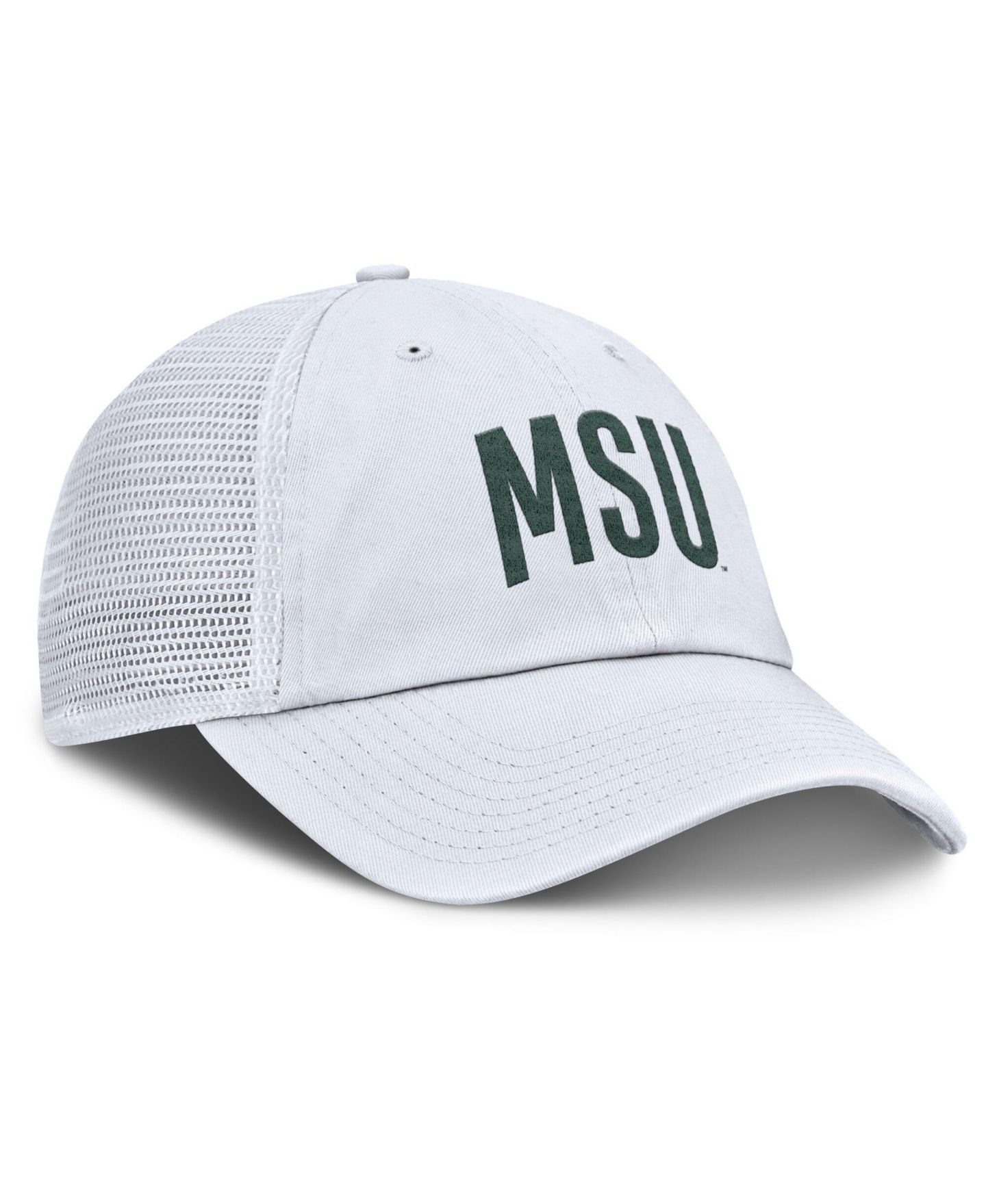 Мужская кепка Nike White Michigan State Spartans Club Campus Trucker Adjustable Hat — фото 3