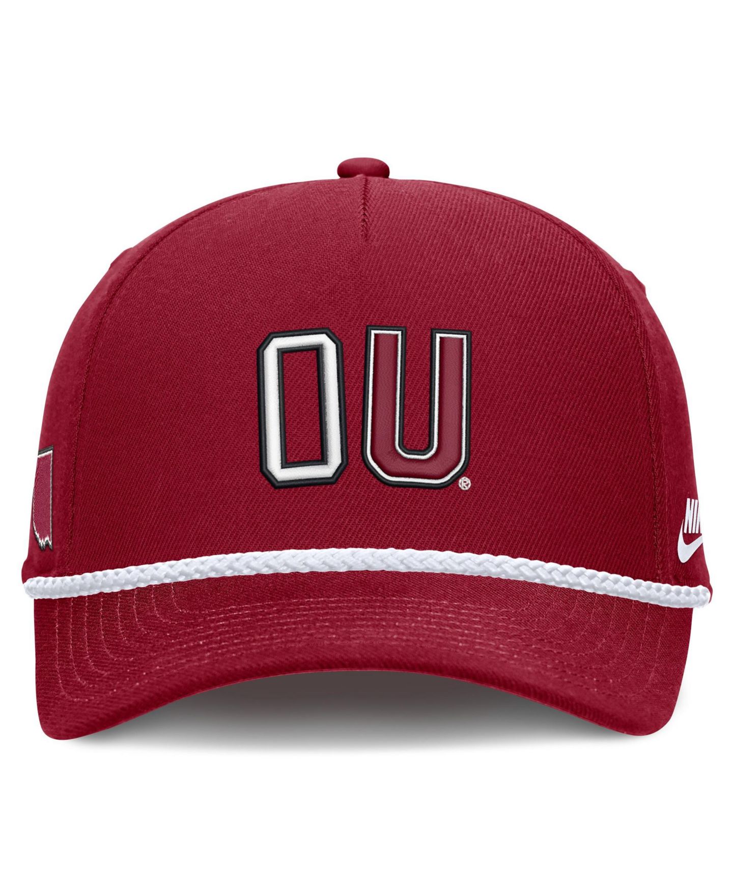 Головной убор Nike Crimson Oklahoma Sooners 2026 Basketball Refresh 5-Panel Rope Rise Hat — фото 2