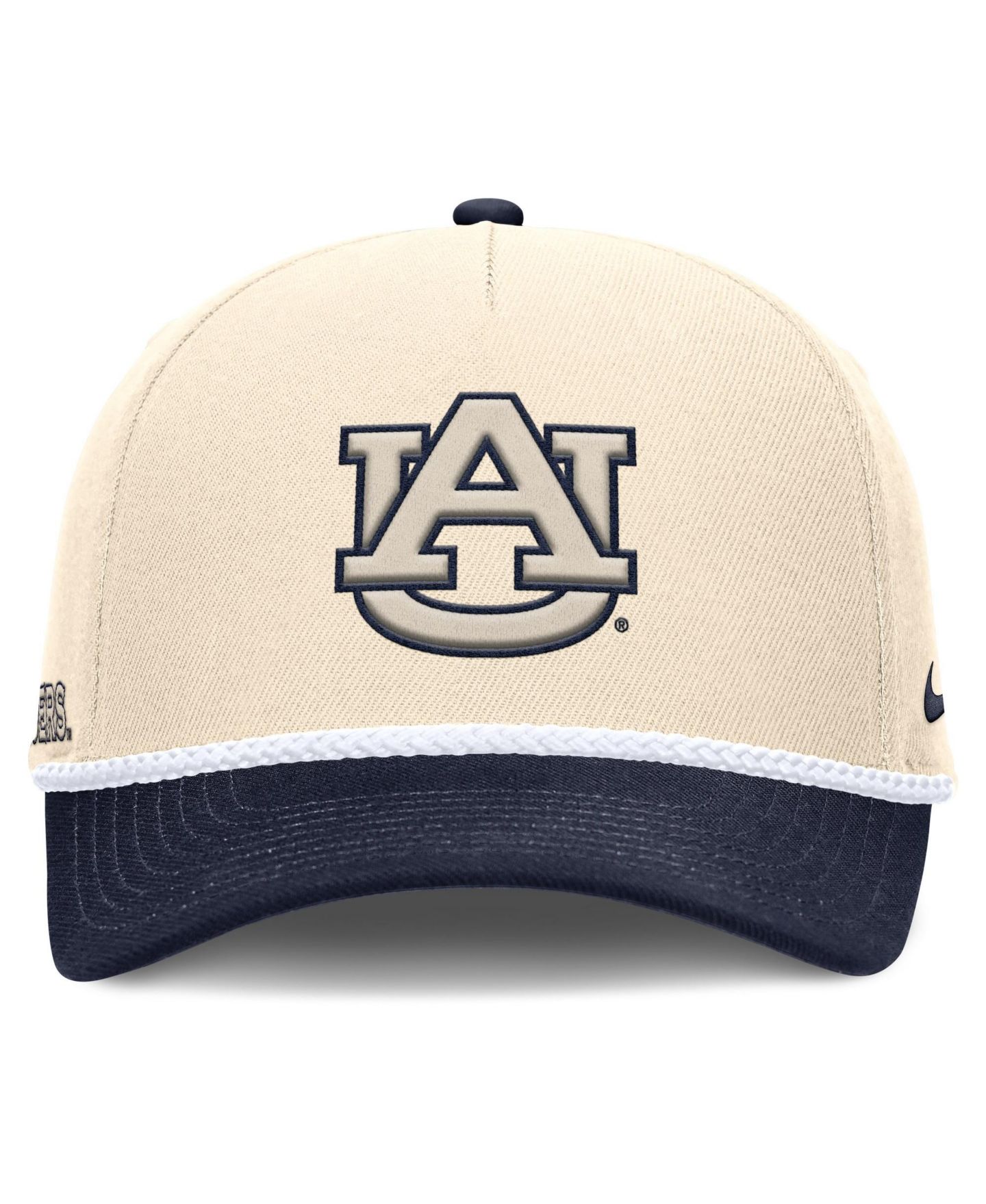 Головной убор Nike Natural Auburn Tigers 2026 Primetime Natural 5-Panel Rope 2-Tone Rise Hat — фото 2