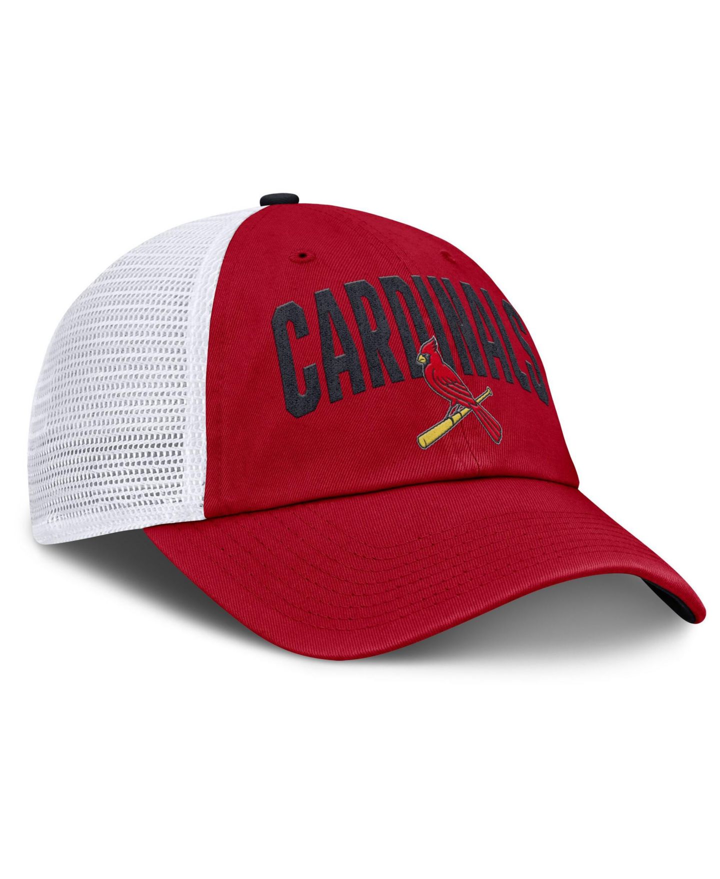 Мужская кепка Nike Red St. Louis Cardinals Primetime Club Adjustable Trucker Hat — фото 3