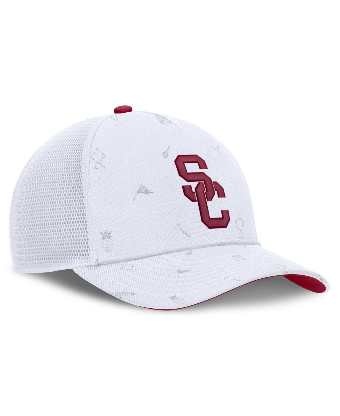 Кепка Nike White USC Trojans Country Club Golfin' Rise Trucker Adjustable Hat — фото 3