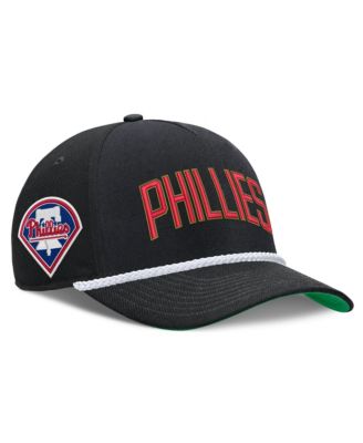 Men's Black Philadelphia Phillies Cooperstown Collection Rise Adjustable Hat