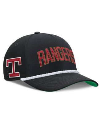 Men's Black Texas Rangers Cooperstown Collection Rise Adjustable Hat