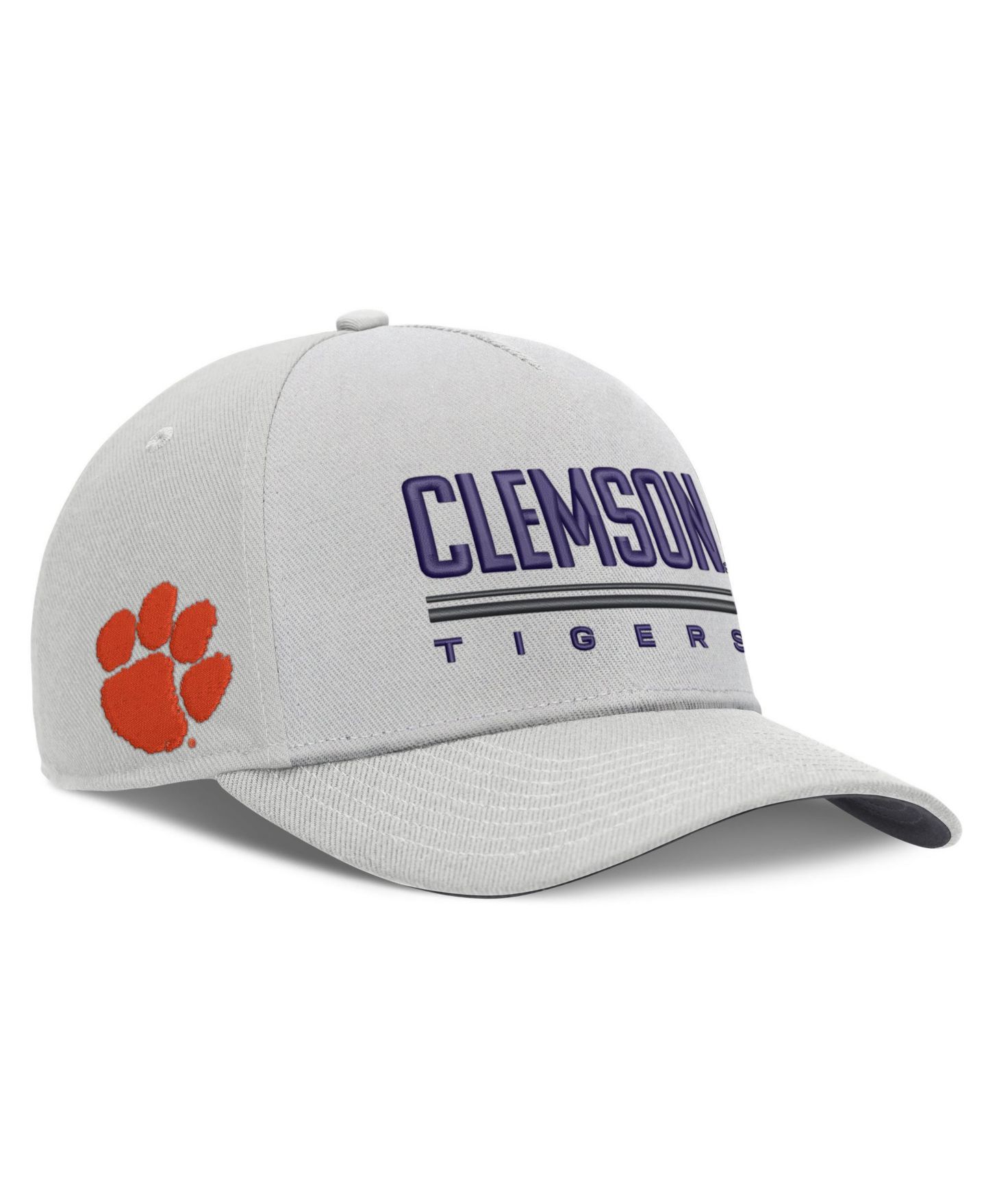 Мужская кепка Nike Gray Clemson Tigers 2026 Sideline Dri-FIT Rise Adjustable Hat — фото 3