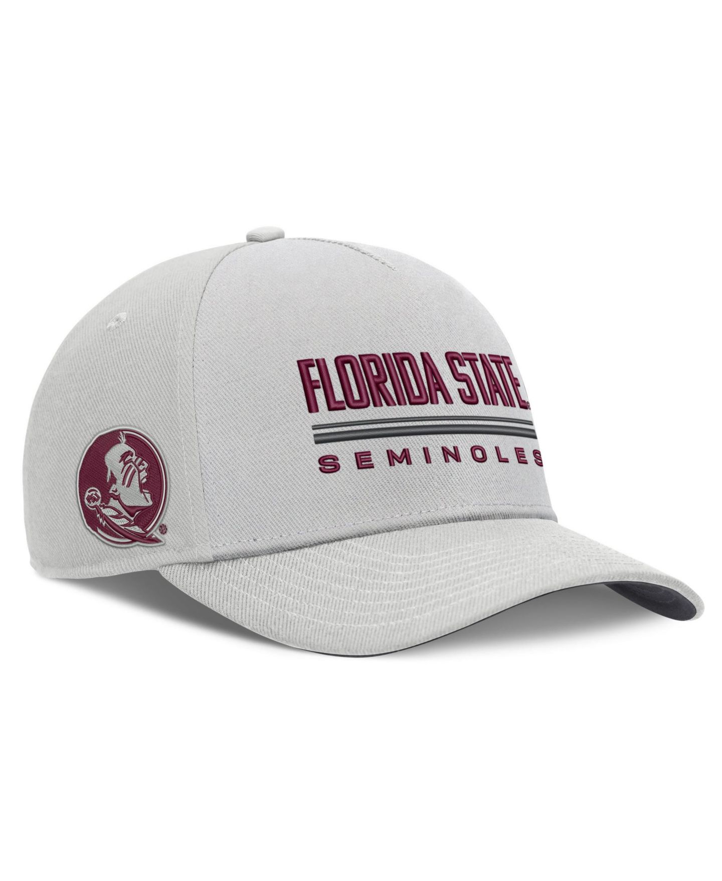 Мужская кепка Nike Gray Florida State Seminoles 2026 Sideline Dri-FIT Rise Adjustable Hat — фото 3