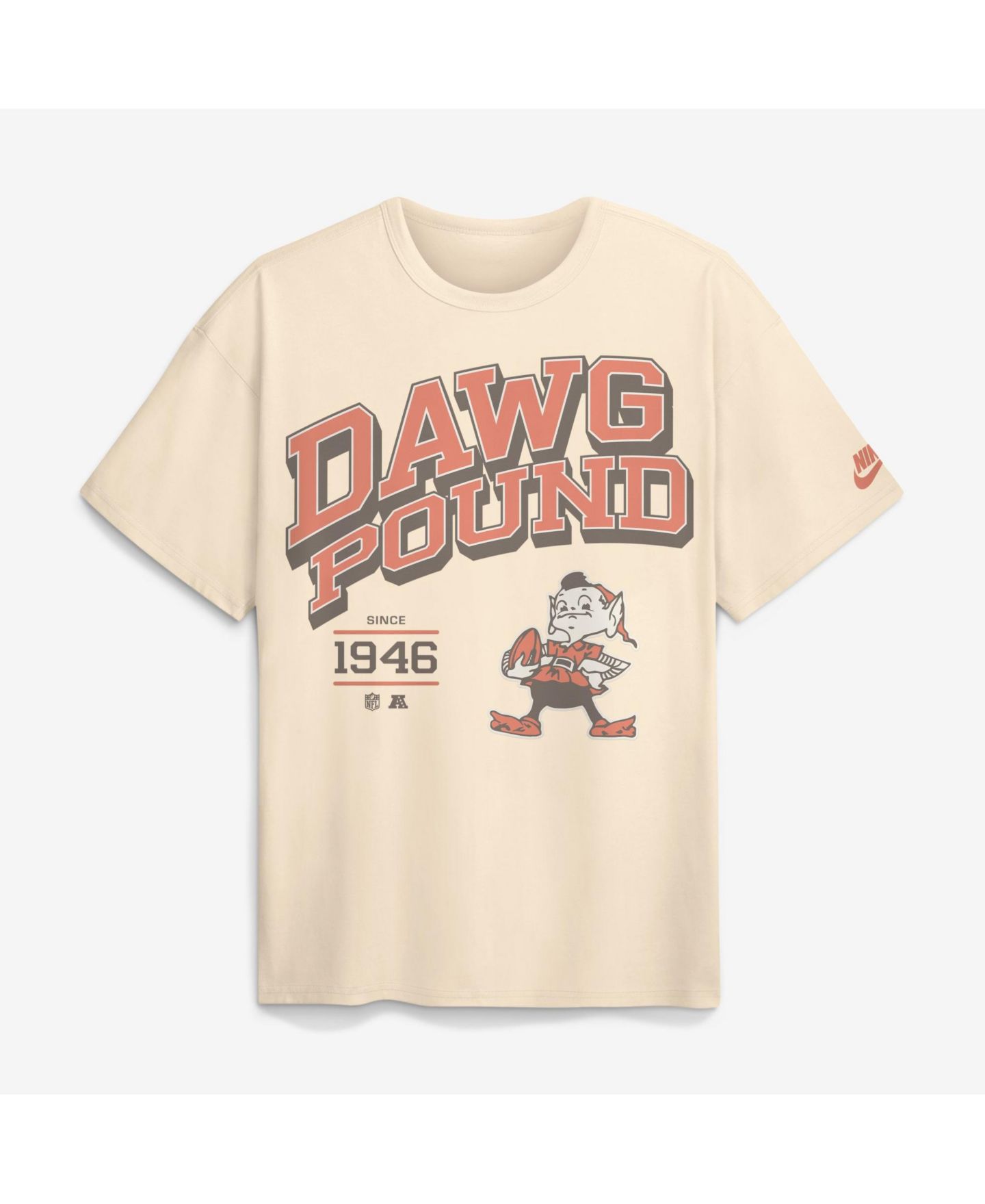 Мужская футболка Nike Natural Cleveland Browns Vintage Mod Blown Away Max90 — фото 4