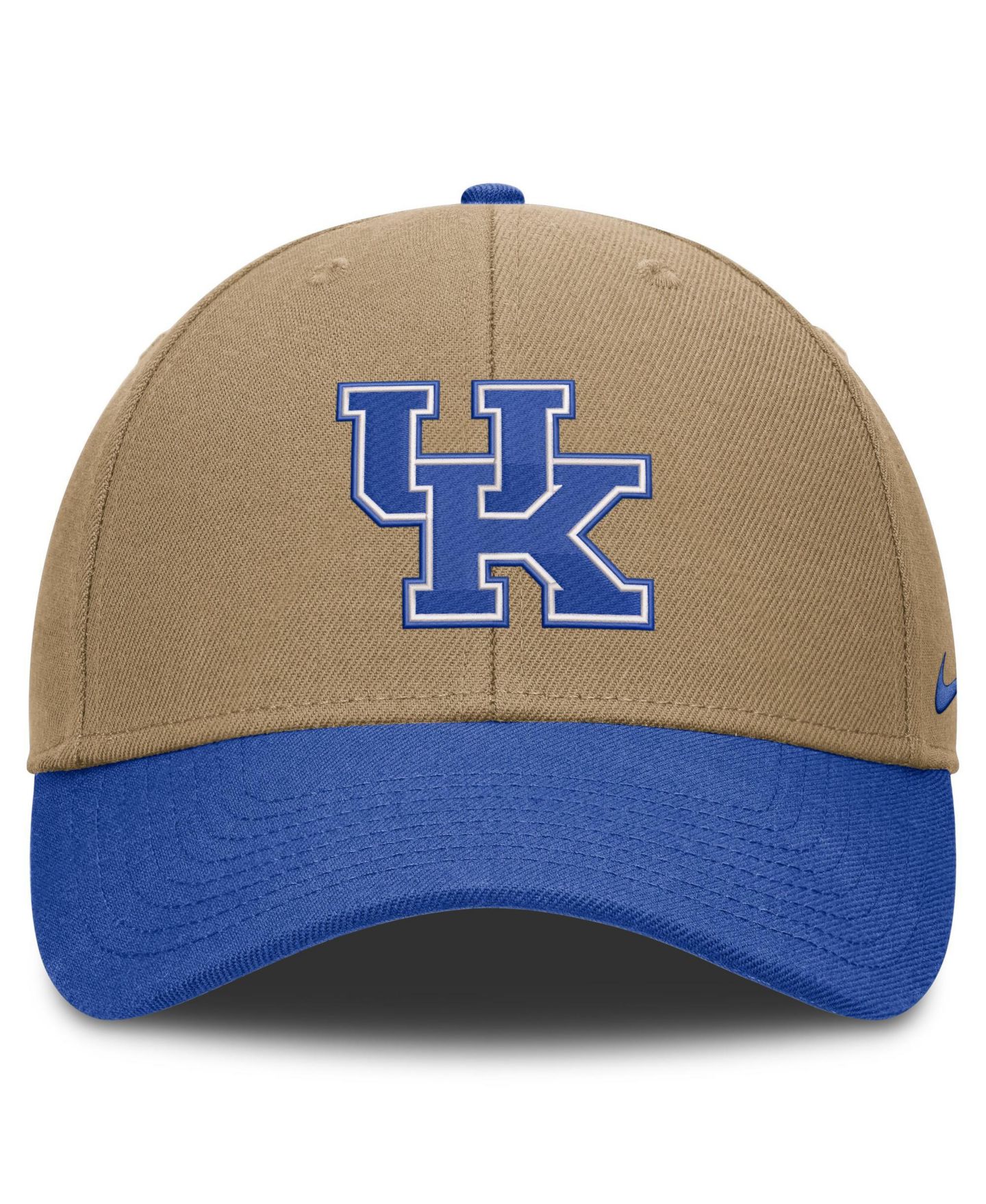 Кепка Nike Beige/Royal Kentucky Wildcats Primetime Rise Dri-FIT Adjustable Hat — фото 2
