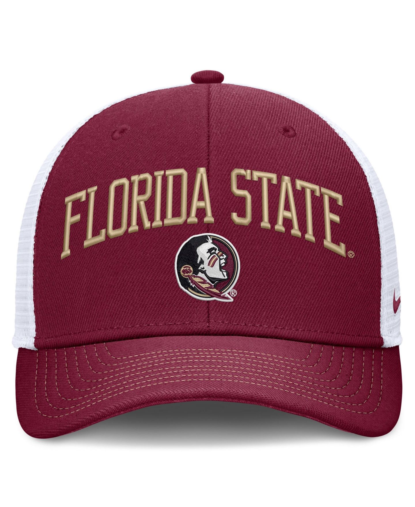Кепка Nike Garnet/White Florida State Seminoles Primetime Arched Trucker Adjustable Hat — фото 2