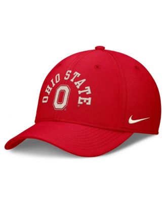 Men's Scarlet Ohio State Buckeyes Campus Prep Chained Arched Swooshflex Flex Hat